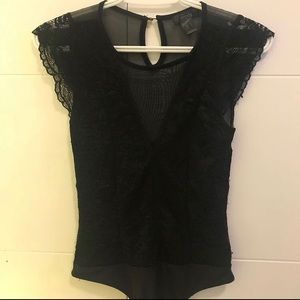 Black lace bodysuit
